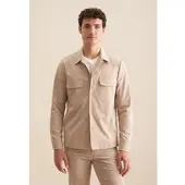 Seidensticker Langarmhemd "Regular", Herren, Gr. XXL (45-46), normale Ärmellängen, beige, 97% Baumwolle, 3% Elasthan, unifarben, regular fit, 2-Knopf-Manschette, Hemden Langarmhemd, 1/1 Kragen Uni