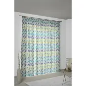 Wirth Vorhang "Berlare", blau, B:132cm H:185cm, Jacquard, Baumwolle, Polyester, Gardinen, Vorhang
