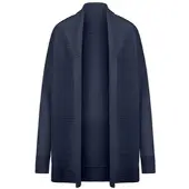 Peter Hahn Long-Strickjacke aus Schurwolle und Kaschmir blau, 36