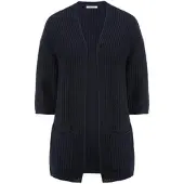 Peter Hahn Strickjacke 3/4-Arm aus Schurwolle und Kaschmi blau