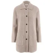 Peter Hahn Long-Strickjacke aus Schurwolle und Kaschmir beige, 42