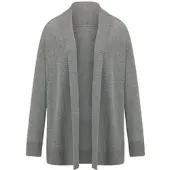 Peter Hahn Long-Strickjacke aus Schurwolle und Kaschmir grau, 50