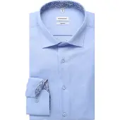Seidensticker Businesshemd "Schwarze Rose", Herren, Gr. XXL (46), normale Ärmellängen, blau, 100% Baumwolle, unifarben, regular fit, 2-Knopf-Manschette, Hemden Businesshemd, Regular 1/1 Kentkragen Uni