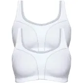 Susa Sport-BH "2er Pack Sport BH Move high", Damen, Gr. 100, Cup D, weiß (weiß, grau weiß, grau), Obermaterial: 52% Polyamid PA. 37% Polyester PES. 11% Elasthan EL., BHs Sport-BH