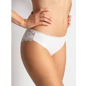 Passionata Slip , Damen, Gr. 42, Microfaser, talc, Microfaser, Obermaterial: 90% Polyamid, 10% Elasthan, körpernah, Unterhosen Slip, mit floraler Spitze, elegant, elastisch, feminin