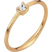 Elli DIAMONDS Diamantring "Ring Solitär Diamant Weiß Brillantschliff (0.06 ct) 925 Sterling Silber" Gr. 54, gold, Fingerringe, Damen, 54, Silber 925 (Sterlingsilber), Diamantring