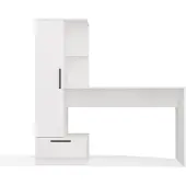 Cosmo Schreibtisch + Bücherregal Set WHITE