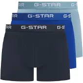 G-Star Boxershorts "Boxershort ASH Trunk 3-pack 3er Pack", Herren, Gr. M, bunt (blau), Obermaterial: 95% Baumwolle CO. 5% Elasthan EL., Unterhosen Boxershorts