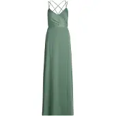Vera Mont Abendkleid "Abendkleid mit V-Ausschnitt", Damen, Gr. 44, EURO, grün (foggy grün), Obermaterial: 97% Polyester PES. 3% Elasthan EL., Kleider Abendkleid