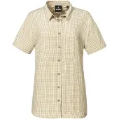 Schöffel Outdoorbluse SCHÖFFEL "CIRC Blouse Style Dalfoss WMN", Damen, Gr. 36, 9040, natur, Oberstoff: 100% Polyester, Basic, V-Ausschnitt, Blusen Outdoorbluse