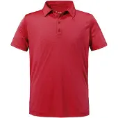 Schöffel Poloshirt SCHÖFFEL "CIRC Polo Shirt Tauron M", Herren, Gr. 46, rot (2605, rot), Oberstoff: 100% Polyester, V-Ausschnitt, Shirts Poloshirt