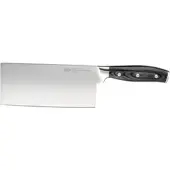 Rösle Kochmesser RÖSLE "Chinesisches Messer WOLFGREY, 18 cm, Griff Pakka", silber (silberfarben), Klingenlänge 18cm, X50 CrMoV15 Klingenstahl, Kochmesser, Kochmesser