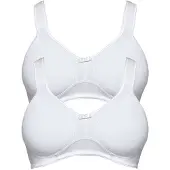 Susa Entlastungs-BH "2er Pack Entlastungs BH ohne Bügel Basics", Damen, Gr. 75, Cup C, weiß (weiß weiß), Stoff, Obermaterial: 97% Baumwolle CO. 3% Elasthan EL., BHs Entlastungs-BH