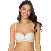 Viania Balconnet-BH "Balconette Bügel BH Carmen", Damen, Gr. 70, Cup D, beige (cream), Spitze, Obermaterial: 72% Polyamid PA. 16% Polyester PES. 12% Elasthan EL., BHs Balconnet-BH
