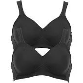 Anita Bügelloser BH "BH ohne Bügel Twin", Damen, Gr. 100, Cup F, schwarz (schwarz schwarz), Stoff, Obermaterial: 70% Polyamid PA. 30% Elasthan EL., BHs Bügelloser BH