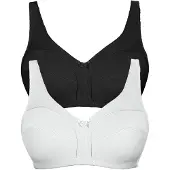 Viania Soft-BH "2er Pack Baumwoll Soft BH Basic", Damen, Gr. 75, Cup C, bunt (schwarz weiß), Obermaterial: 100% Baumwolle CO., BHs Soft-BH