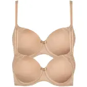 Lisca Schalen-BH "2er Pack Schalen BH Evelyn", Damen, Gr. 100, Cup E, beige (sweet almond), Obermaterial: 83% Polyamid PA. 17% Elasthan EL., BHs Schalen-BH