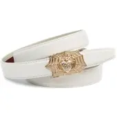 Anthoni Crown Ledergürtel , Damen, Gr. 105, weiß, Leder, unifarben, Gürtel Ledergürtel, Femininer Ledergürtel, Schließe mit Spinnennetz