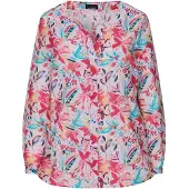 Goldner Druckbluse mit floralem Design in bunt / gemustert | Gr.: 54