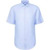 Seidensticker Leinenhemd "Schwarze Rose", Herren, Gr. L (41), normale Ärmellängen, blau (hellblau), 100% Leinen, unifarben, regular fit, Hemden Leinenhemd, Regular 1/2 Kentkragen Uni