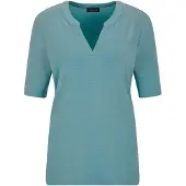 Goldner Kurzarmshirt "Jerseyshirt mit Blende" stretchbequemer Viskosejersey