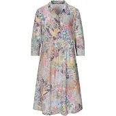 Goldner "Elegantes Viskosekleid mit Patch-Muster" Ohne Taschen Eingriffstaschen an der Seitennaht