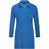 Goldner Elegantes Blusenshirt mit Biesen in royalblau | Gr.: 48