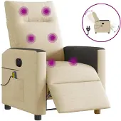 Syfax Massagesessel Elektrisch Creme Stoff