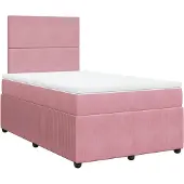 Syfax Boxspringbett mit Matratze Rosa 120x190 cm Samt