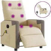 Syfax Massagesessel Elektrisch Creme Stoff