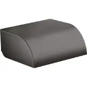 Hansgrohe AXOR UNIVERSAL Circular Toilettenpapierhalter mit Deckel, 42858340, Farbe: Brushed Black Chrome