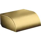 Hansgrohe AXOR UNIVERSAL Circular Toilettenpapierhalter mit Deckel, 42858990, Farbe: Polished Gold Optic