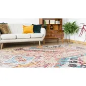 Calo-deluxe Teppich "Emin 600", bunt (orange, multi), B:80cm H:10mm L:150cm, Baumwolle, Teppiche, Teppich, reine Baumwolle, Wohnzimmer