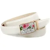 Anthoni Crown Ledergürtel , Damen, Gr. 100, weiß, Leder, unifarben, Gürtel Ledergürtel, stilvoller Gürtel mit Sommerfeeling