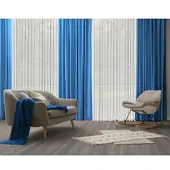 Wirth Vorhang "Dim out", blau, B:142cm H:375cm, Polyester, Gardinen, Vorhang, nach Maß