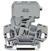 Wago 281-622 2-Leiter-Sicherungsklemme,mit schwenkbarem Sicherungshalter,für G-Sicherungseinsatz 5 x 30 mm,grau 281622 - 50 Stück
