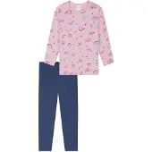 Schiesser Schlafanzug "Pyjama Kids Nightwear", Jungen, Gr. 104, pink (rosa, blau), Obermaterial: 100% Baumwolle CO., Homewear-Sets Schlafanzug