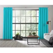 Wirth 1100000002199 "Dim out", blau (türkis), B:142cm H:225cm, Polyester, Gardinen, 1100000002199, nach Maß