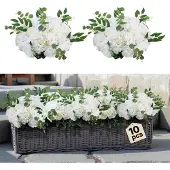 Vevor Kunstblumen, 10 Stück, 450 mm Durchmesser, weiße Rosen, Blumenkugeln, künstliche Blumen-Arrangement-Bouquets für Hochzeits-Tafelaufsätze, Tischdekorationen für Zuhause