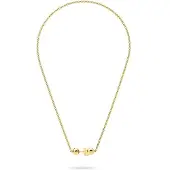 Liebeskind berlin Kette mit Anhänger "Schmuck Geschenk Edelstahl Halskette Steel Ball", gold (gelbgoldfarben), Halsketten, Edelstahl, L: 43 B: 2,2mm, Kette mit Anhänger, B:2,2mm