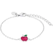 Prinzessin Lillifee Armband "Apfel", rot (silberfarben, pink, grün), Armbänder, Mädchen, 15cm, Silber 925 (Sterlingsilber), Armband
