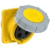 Pce 433-4 CEE-Anbausteckdose schräg (100x112) 63A 3p 4h IP67 POWER TWIST 4334