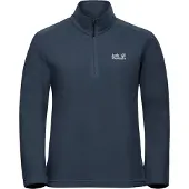 Jack Wolfskin Stehkragenpullover "TAUNUS 100 HZ W", Damen, Gr. XL (46), midnightsky, Obermaterial: 100% POLYESTER, Pullover Stehkragenpullover, Fleecepullover, Halfzip-Reißverschluss, Stehkragen