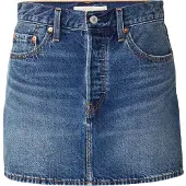 Levi's Jeansrock "ICON SKIRT", Damen, Gr. 29, blau (phoenix rising skirt), Web, Obermaterial: 100% Baumwolle, kurz, Röcke Jeansrock, mit Used-Effekten und ausgefransten Kanten