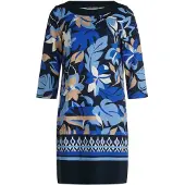 Betty Barclay Shirtkleid "Shirtkleid mit 3/4 Arm", Damen, Gr. 40, EURO, blau (dunkelblau, blau), Obermaterial: 85% Viskose CV. 13% Polyester PES. 2% Elasthan EL., Kleider Shirtkleid