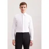 Seidensticker Smokinghemd , Herren, Gr. XXL (46), normale Ärmellängen, weiß, 100% Baumwolle, unifarben, tailored fit, Doppelmanschette, Hemden Smokinghemd, Gala Uni