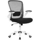Markenlos Bürostuhl Ergonomisch, Bürostuhl mit klappbaren Armlehnen - Schwarz