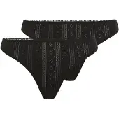 LASCANA String , Damen, Gr. 32/34, schwarz, Obermaterial: 100% Baumwolle, unifarben, körpernah, Unterhosen String, in schöner Pointelle-Qualtiät