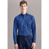Seidensticker 1100000002199 "Slim", Herren, Gr. M (40), normale Ärmellängen, blau (mittelblau), 100% Baumwolle, unifarben, slim fit, 2-Knopf-Manschette, Hemden 1100000002199, Slim 1/1 Kentkragen Uni