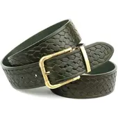 Anthoni Crown Ledergürtel , Damen, Gr. 85, grün, Rindsleder, Gürtel Ledergürtel